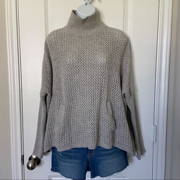 LOFT | Grey mock neck chunky knit sweater S - Picture 11 of 15